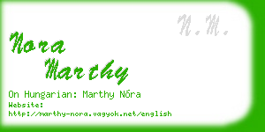 nora marthy business card
