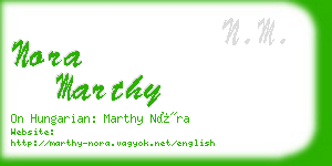 nora marthy business card